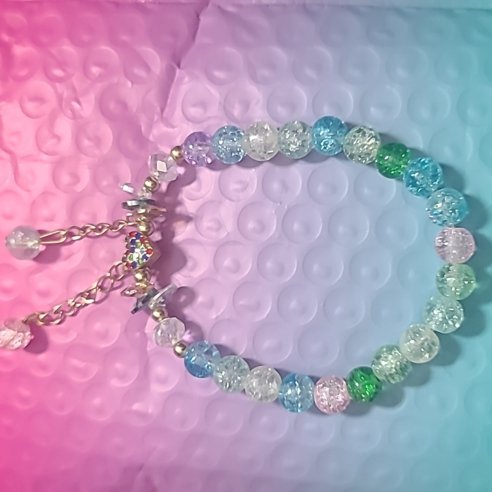 Multi Colored Beaded Stretch Bracelet New